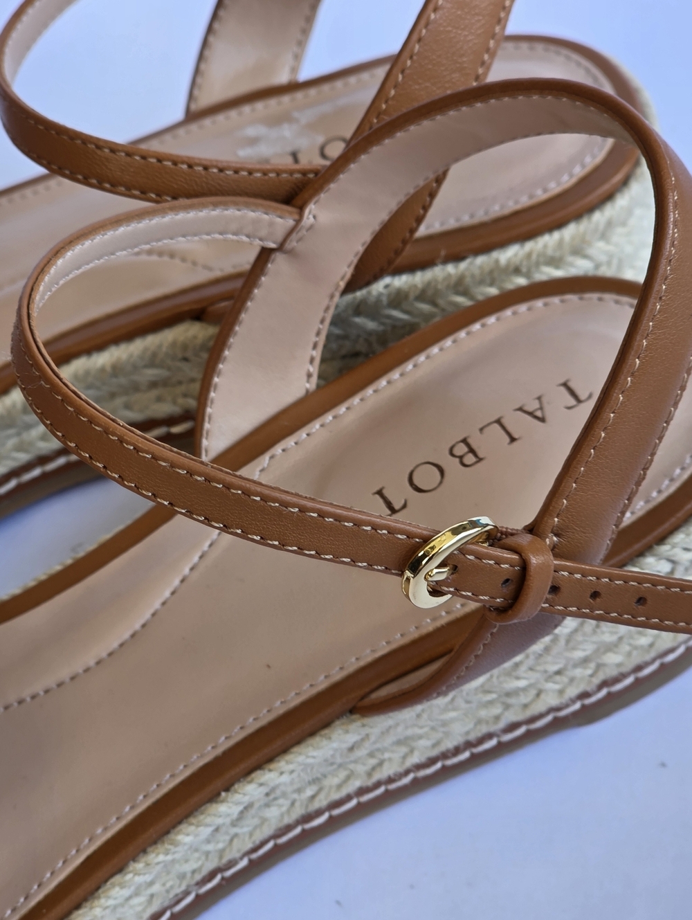 Talbots Pamela Woven Nappa Wedge Sandals Size 9 NEW - Picture 3 of 9